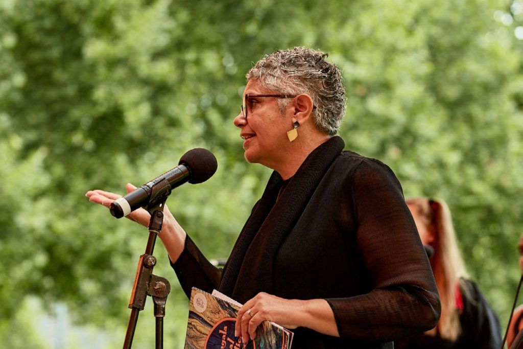 Deborah Cheetham Fraillon of Wominjeka Song Cycle. Photo by Casey Horsfield