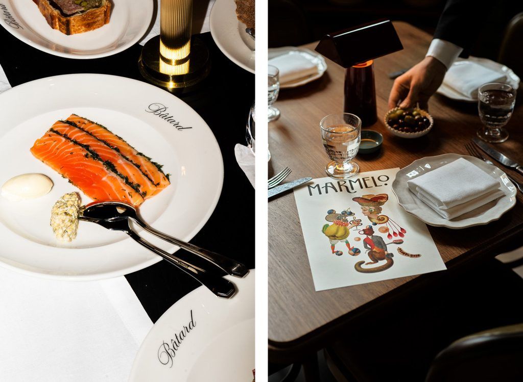 At Maison Bâtard, photo by Pete Dillon/courtesy of Maison Bâtard (left) and on the table at
Marmelo, courtesy of Marmelo