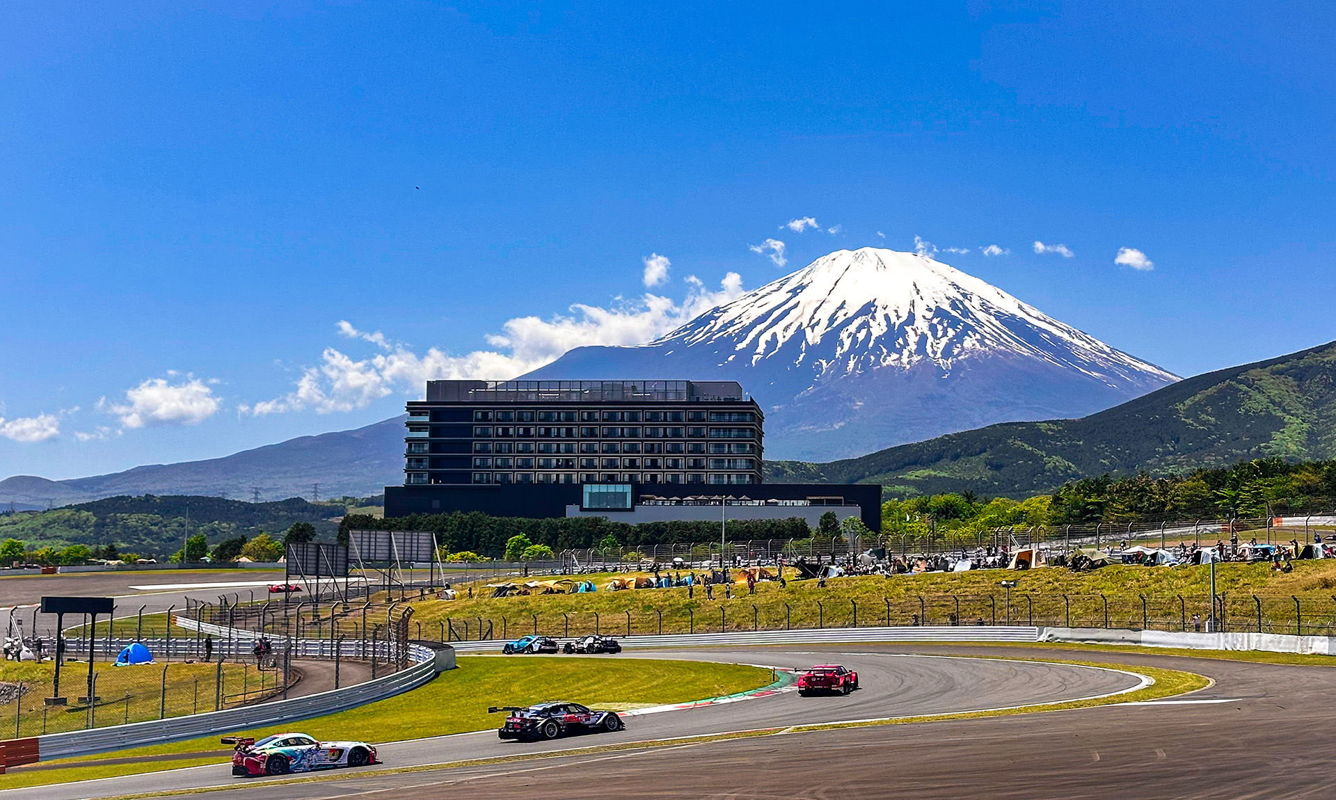 Fuji Speedway Hotel with Mount Fuji in the background