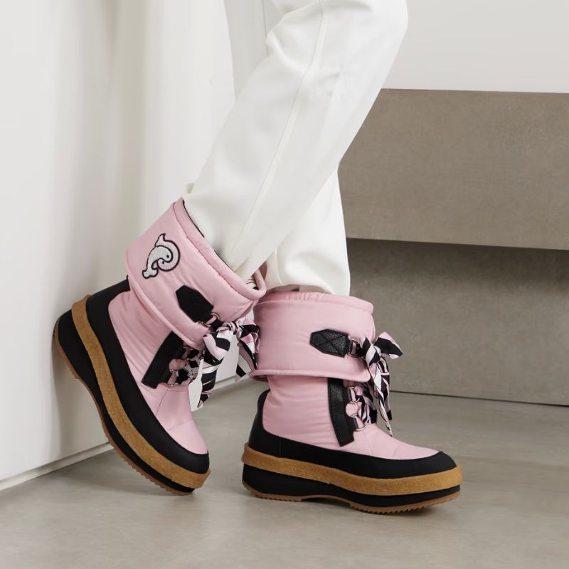 Pucci Logo-Appliquéd Silk-Twill Trimmed Shell Snow Boots